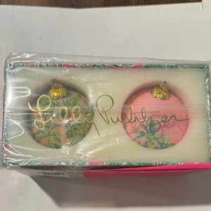 Lilly Pulitzer Christmas Ornament Set- New